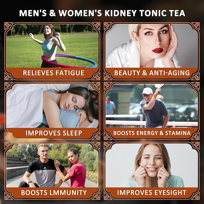 AISDWH Ginseng Tea Bags, 60 Count - 9 Herb Blend with Pure Chinese Ginseng - Herbal Tea for Energy, Vitality & Wellness Support - Kidney Cleansing Support - Caffeine-Free Daily Tea for Men & Women