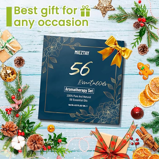 Essential Oils Set - 56 Pcs Premium Essential Oil Kit for Candle Making, Diffusers, Massages, Aromatherapy, Skin Care, 56x5 ml(0.17fl.oz