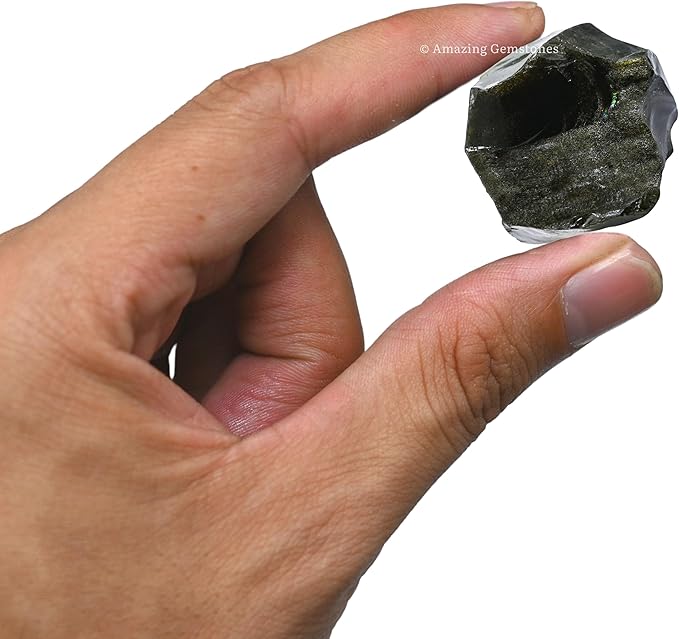 Amazing Gemstone Golden Sheen Obsidian Raw Crystals and Healing Stones, Natural Rocks for Tumbling - DIY Raw Stones and Crystals, 2 Pieces