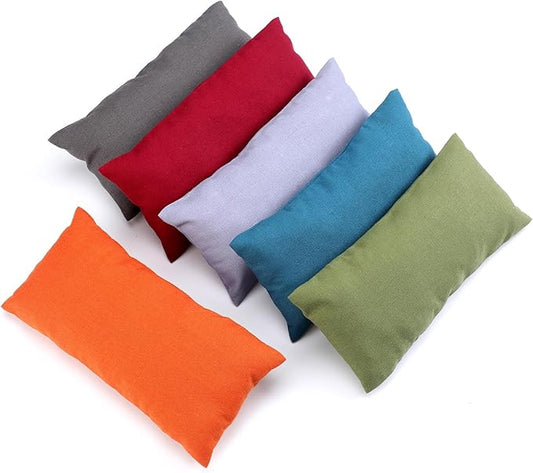6 Pack Washable Cotton Eye Pillow Case Removable Unscented Zippered Eye Pillow Cover 9.06 x 4.53 Inches for Yoga Relaxation Sleeping Meditation Spa Migraine Relief Massage Accessories