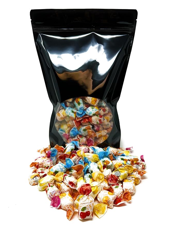 Halloween Fruit Filled Hard Candies - 3 lbs - Strawberry, Cherry, Pineapple, Orange and Lemon Flavored Bon Bons Filled with Real Fruit Pulp Bulk American Vintage Candy Assortment 48 oz.
