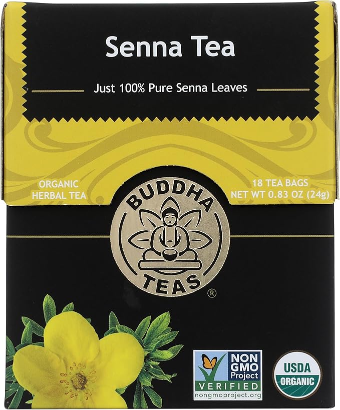Buddha Teas - Organic Senna Tea - Herbal Tea - For Health & Wellbeing - With Vitamins, Minerals & Antioxidants - Clean Ingredients - Caffeine Free - OU Kosher - 18 Tea Bags (Pack of 1)