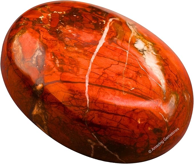 Brecciated Jasper Crystals and Healing Stones - Large Palm Stone Crystals Piedra - Crystal for Good Luck, Positive Energy, Meditation - Unique Stocking Stuffers and Birthday Gifts for Women, Men