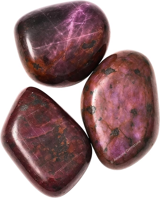 Amazing Gemstone Ruby Crystals and Healing Stones Tumbled, 1 Oz Ruby Stone Gem Stones, Natural Healing Stones for Energy Balance, Stress Relief - Polished Gems Rocks
