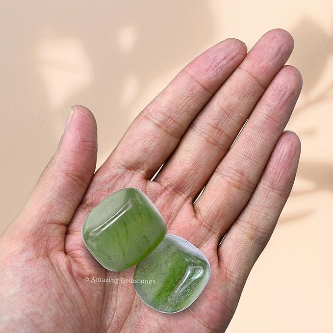 Amazing Gemstone Green Aventurine Crystals and Healing Stones Tumbled - 1000+ Carats Green Aventurine Stone, Healing Stones for Energy Balance, Stress Relief - Premium Polished Gems for Meditation