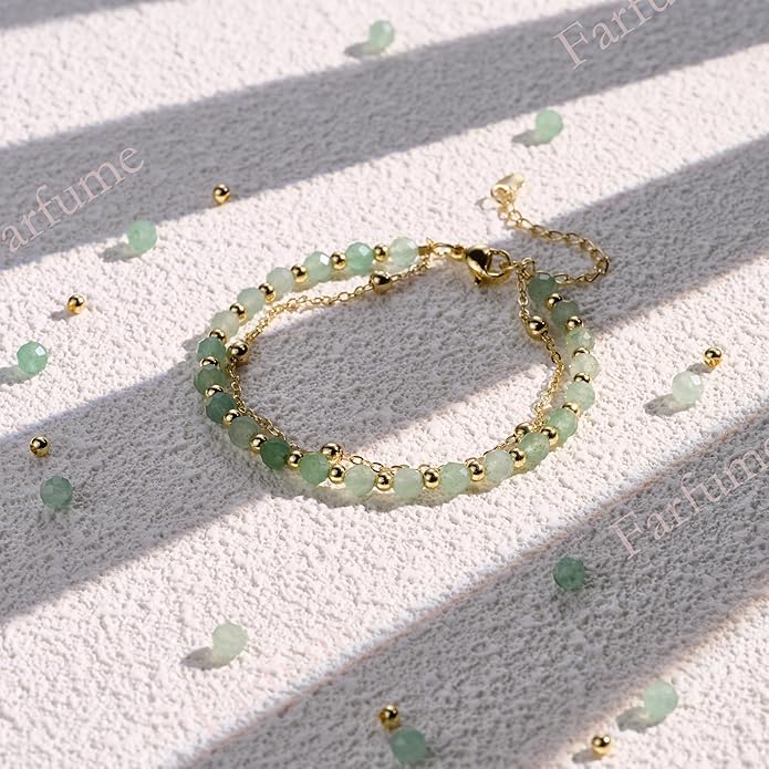 Farfume Crystal Bracelet Beaded Bracelets for Women 4mm Natural Stone Beads Gemstone Handmade Anxiety Jewelry Gifts