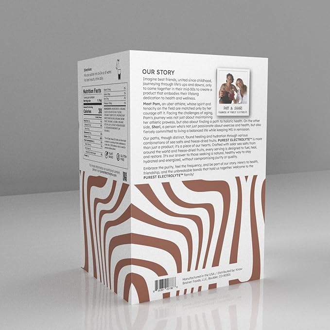 Know Brainer Purest Electrolyte Chocolate Cordyceps Powder Packets – Whole Food Hydration - Fermented Cacao and Solar Sea Salts for Ultimate Electrolyte Balance