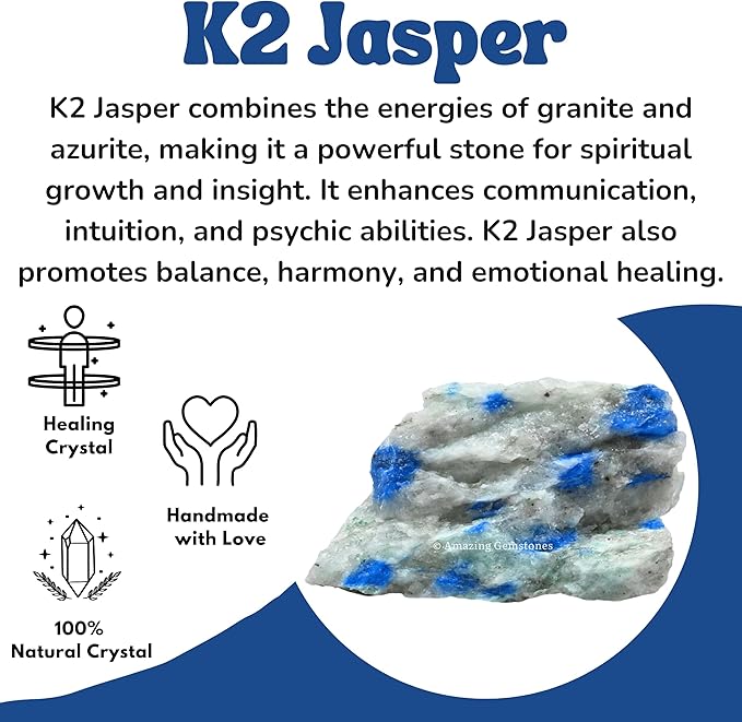 Amazing Gemstone 2 Pieces K2 Jasper Raw Crystals and Healing Stones, Natural Rocks for Tumbling and DIY Raw Stones and Crystals