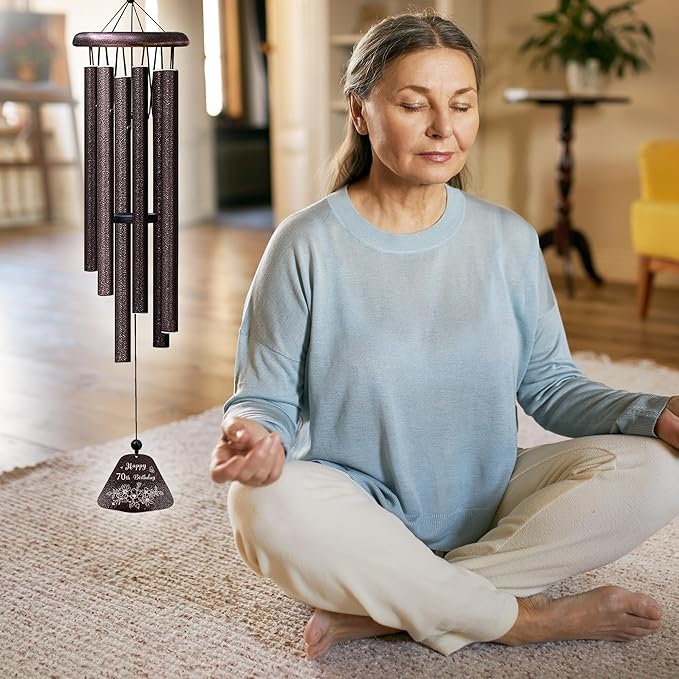 70th Birthday Gifts for Women/Men, 70th Birthday Decorations 32” Wind Chimes Outside, 70 Year Old/1955 Bday Gifts for Men/Women