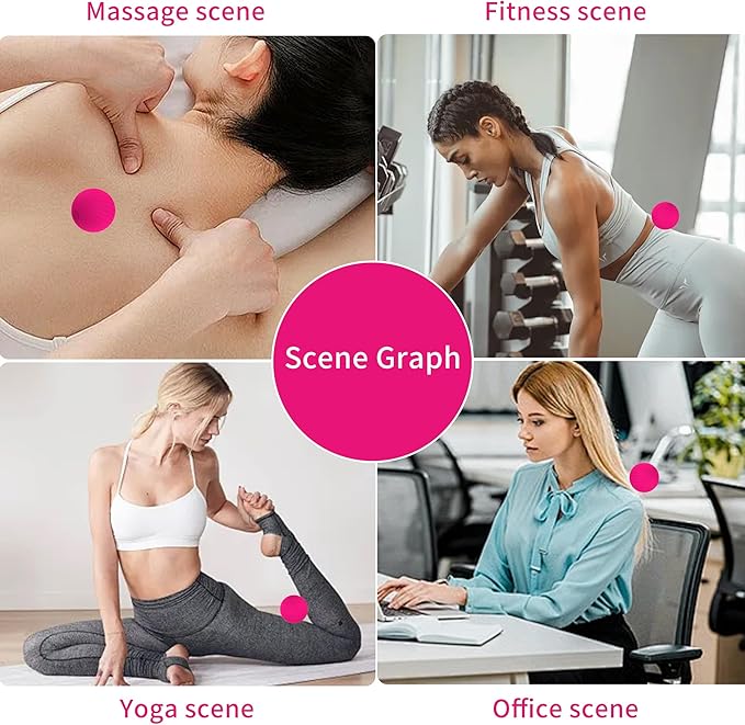 Handheld Portable Massage Electric Vibrating Waterproof Balls for Myofascial Release, Trigger Point Therapy, Muscle Knots, and Yoga Therapy, Pain Relief & Muscle Recovery. (Rose Red)