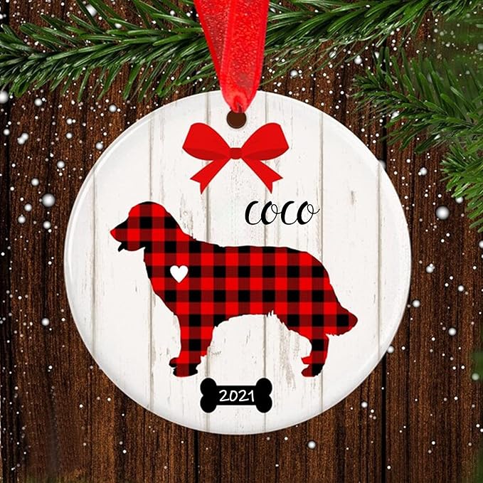 Golden Retriever Christmas Ornament - Puppy Gift and Memorial