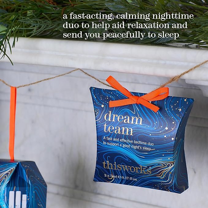 This Works Dream Team Bedtime Duo – Deep Sleep Pillow Spray 5ml & Stress Check Roll-On 5ml – Aromatherapy Gift Set with Lavender, Eucalyptus & Vetivert