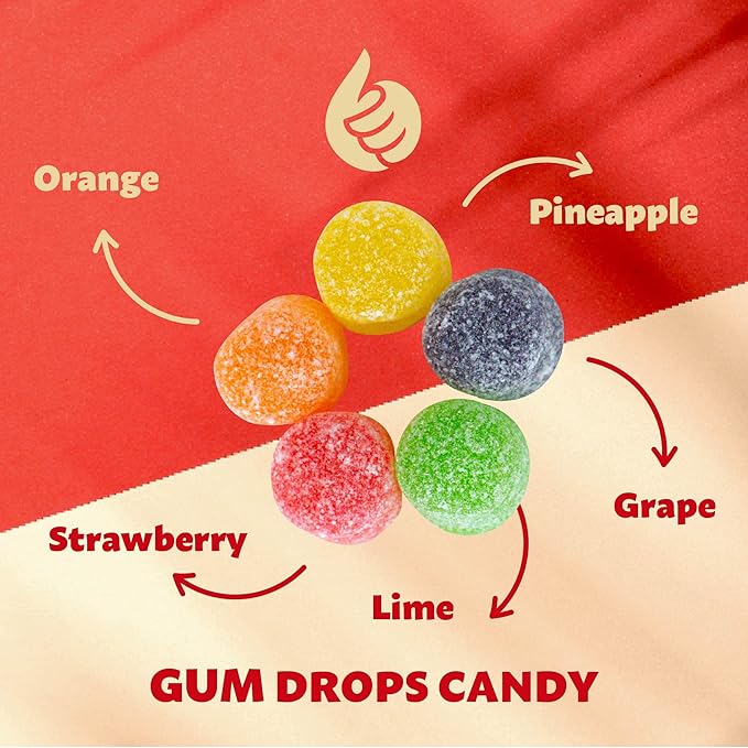 Gum Drops Jelly Candy | 2-Pound Bag | Assorted Fruit Flavors (Pack of 2)