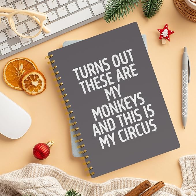 EKGJW Funny Notebooks for Work,Gray Aesthetic Journal, Funny Boss Day Gifts, Boss Gifts for Men Women, Funny Gifts for Boss, Boss Office Decor, Spiral Notebook 5.5x8.3 Inch