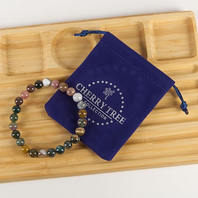 Cherry Tree Collection - Small, Medium, Large Sizes - Gemstone Beaded Bracelets For Women and Men - 8mm Round Beads