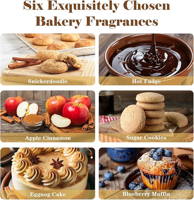 AmaKane Bakery Fragrance Oils, Fall Essential Oils, Candle Making Scents, Soap Slime Scents, Aromatherapy Diffuser Oils for Home, Apple Cinnamon, Sugar Cookies and More 6x10 ml