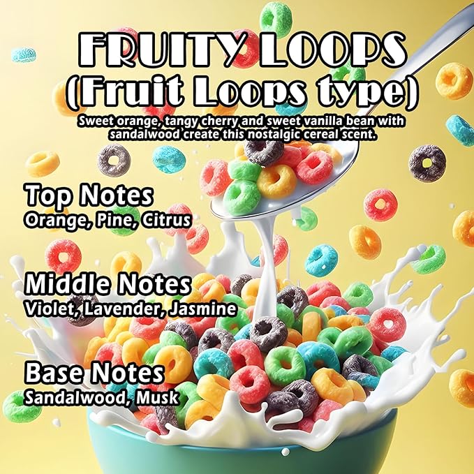 Car Air Freshener Hanging, Fruit Loops Fragrance Oil Air Diffuser for Car, Long Lasting Car Air Fresheners, Made in USA (2 Pack)