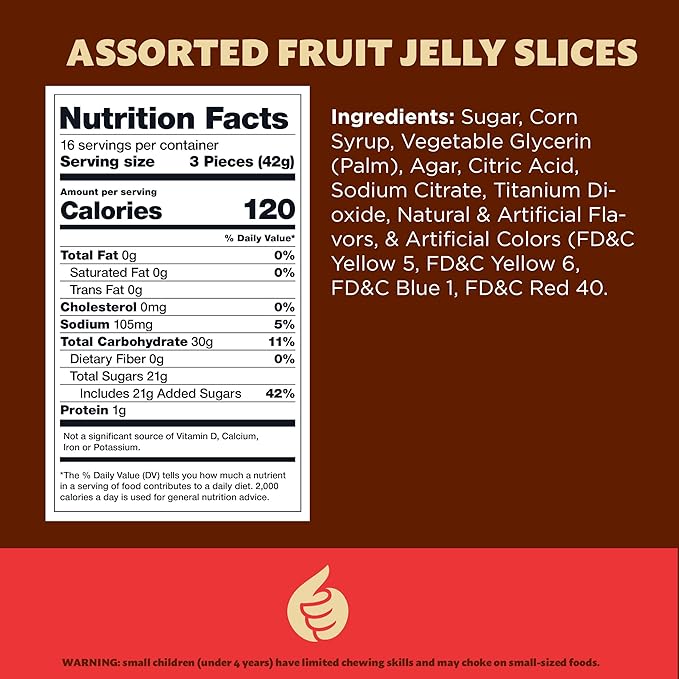 Fruit Slices Jelly Candy | 1.5 Pound Pack | Assorted Flavors | Individually Wrapped Old-Fashioned Sweets