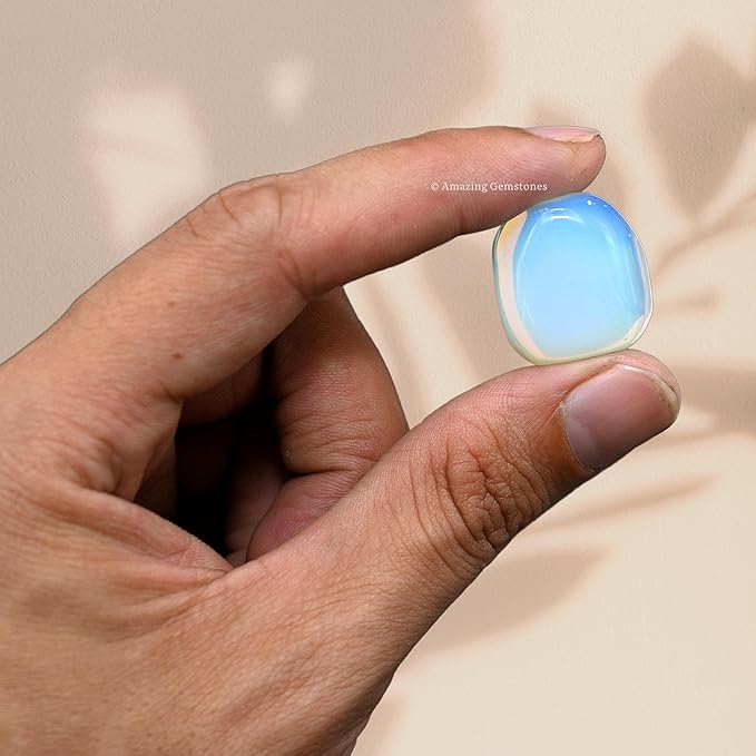 Amazing Gemstone Opalite Crystals&Healing Stones Tumbled - 1 oz Opalite Stone Gem Stones, Healing Stones for Energy Balance, Stress Relief - Premium Polished Gems Rocks for Meditation & Wellness