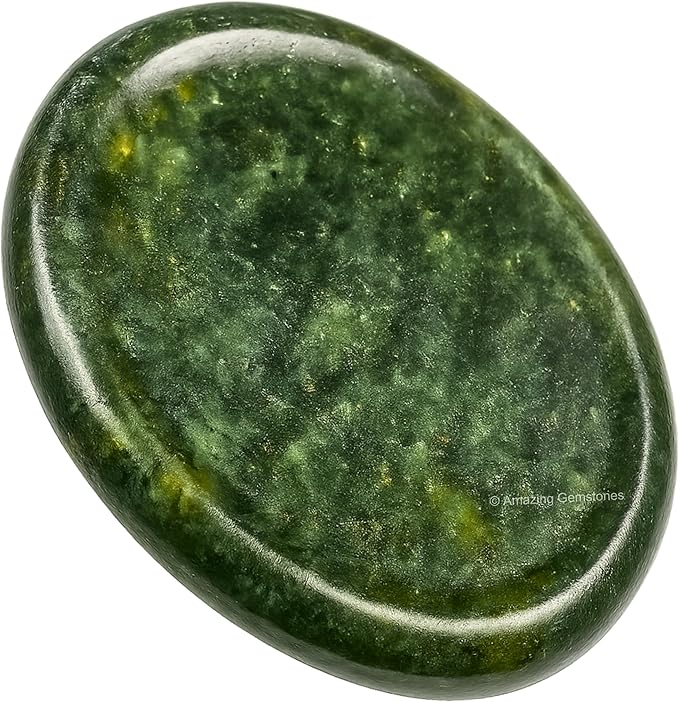 Amazing Gemstone Green Jade Worry Stone Crystals and Healing Stones - Worry Stones for Stress Relief Gifts - Piedra Crystal Fidget for Meditation - Unique Stocking Stuffers and Birthday Gifts