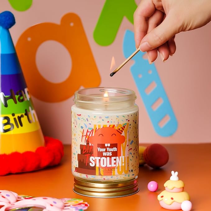 Happy Birthday Candle, Birthday Gifts for Women Girls Best Friend, Birthday Candles Gifts Ideas, Champagne Cassis & Honey Jasmine Scented Candles