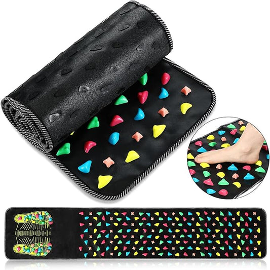 BBTO Foot Massage Mat Reflexology Walk Stone Road for Acupressure Foot Massage Acupoint Mat for Long Sitting Elderly Students and Office Workers(68.9 x 13.78 Inches)