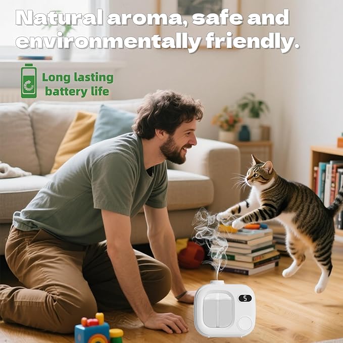 Cute Mini Aromatherapy Diffuser - Ultrasonic Essential Oil Difusor with 5 Mist Levels Smart Scented Cordless Air Fragrance Machine for Home Office Bathroom Hotel and Car White Tea