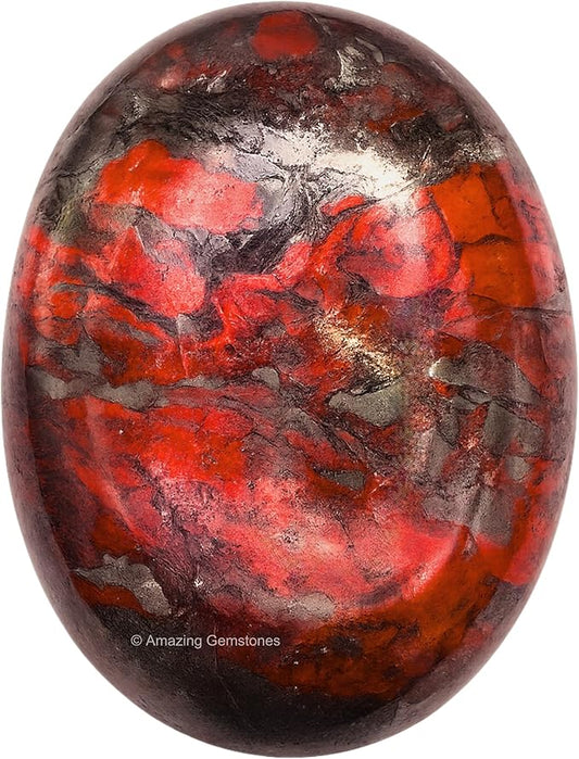 Amazing Gemstone Red Jasper Hematite Crystals and Healing Stones - Large Palm Stone Crystals Piedra - Crystal for Good Luck, Positive Energy, Meditation - Unique Stocking Stuffers Birthday Gifts