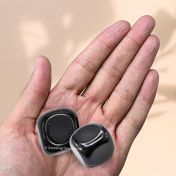 Amazing Gemstone Black Obsidian Crystals and Healing Stones Tumbled - 1000+ Carats, Healing Stones for Energy Balance, Stress Relief - Premium Polished Gems Rocks for Meditation and Wellness