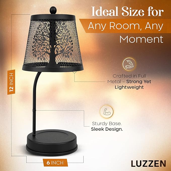 Farmhouse Candle Warmer Lamp Black – Large Flameless & Smokeless Candle Melter lamp with Timer & Adjustable Light,for Aromatic Candles – Zen & Meditation Decor, Lampara para Velas Aromaticas