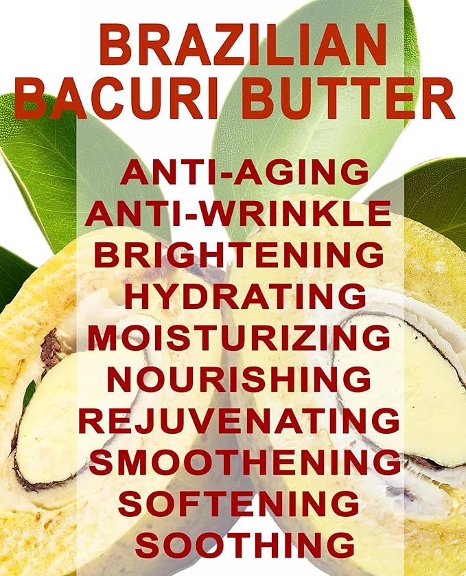 Botanical Beauty Brazilian BACURI BUTTER 100% Pure Natural VIRGIN UNREFINED for FACE, SKIN, BODY, HAIR, NAILS Skin Moisturizer Butter, Skin Nourishing Butter (16 Fl Oz)