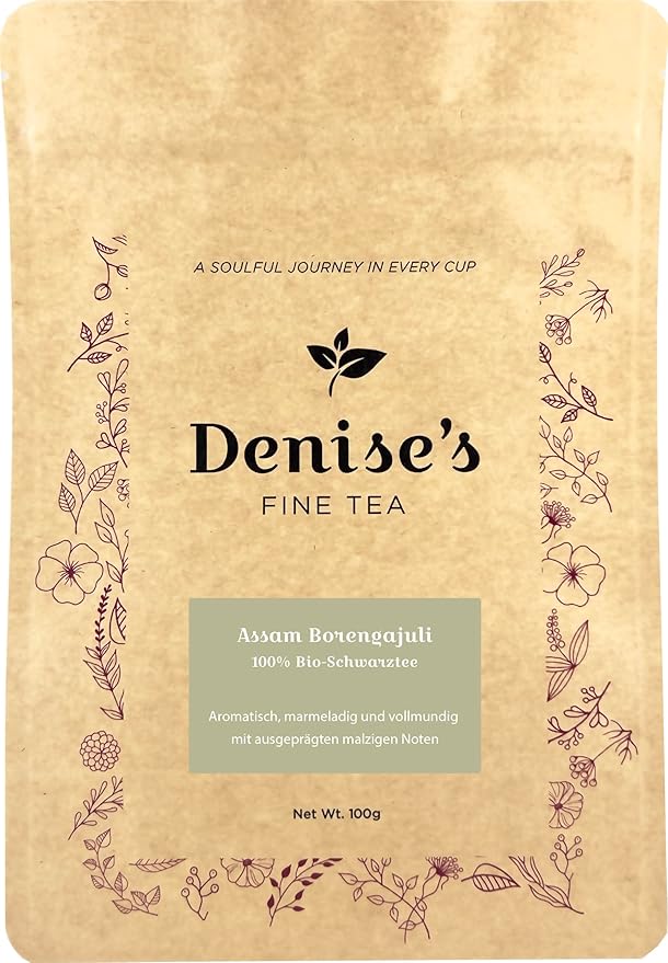 Denise's Fine Tea, USDA Organic, Assam Borengajuli Estate Tea, Black Tea, Loose Leaf (100g)