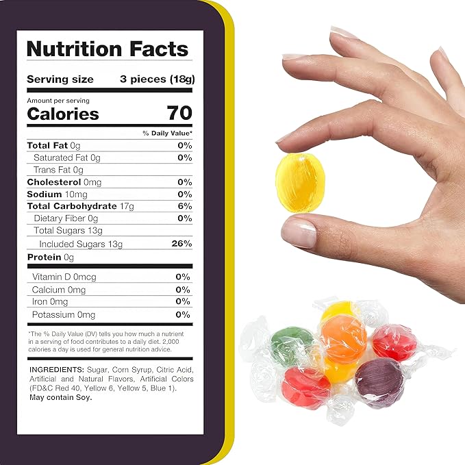 Assorted Fruit Buttons Hard Candy - 2 Pounds Approx 160 Pieces Assorted Candy - Holiday Candy Old Fashioned (Pack of 2)