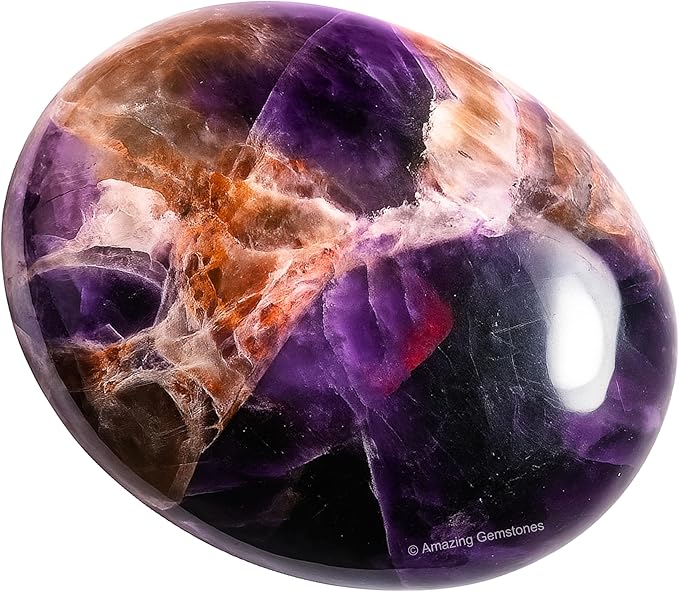 Dreamy Amethyst Crystals and Healing Stones - Large Palm Stone Crystals Piedra - Crystal for Good Luck, Positive Energy, Meditation - Unique Stocking Stuffers and Birthday Gifts for Women, Men