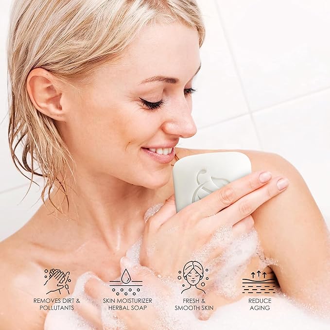 HERBOGANIC Eucalyptus Herbal Soap | Pack of 6 of 5oz soap Bar | Ideal for Men and Women, Soothing and Nourishing Soap for Moisturization