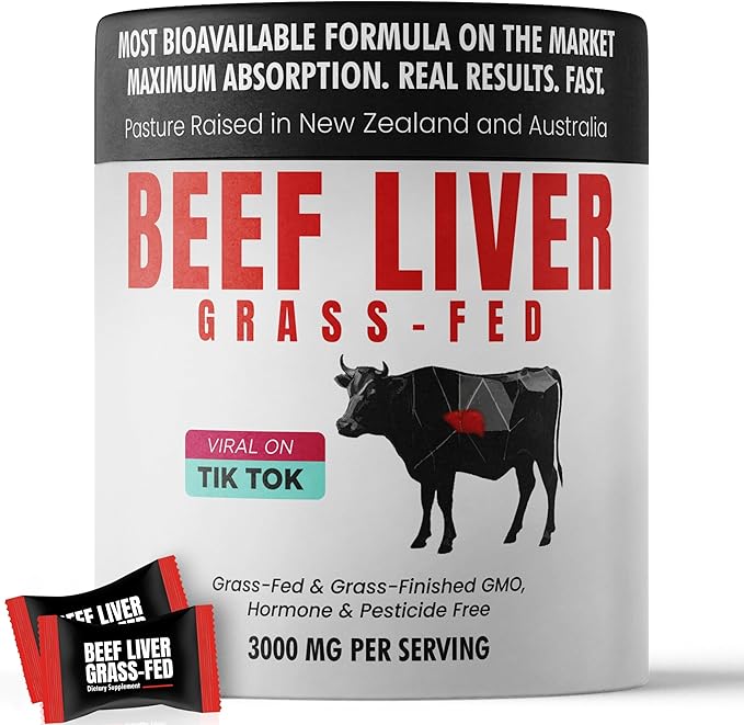 Beef Liver Supplement Grass Fed | Beef Organs Gummies for Women | Pasture Raised in New Zealand | High in Vitamin A B12 & Heme Iron | Non-GMO | Hormone & Pesticide Free | Tastes Delicious | 60 Gummies