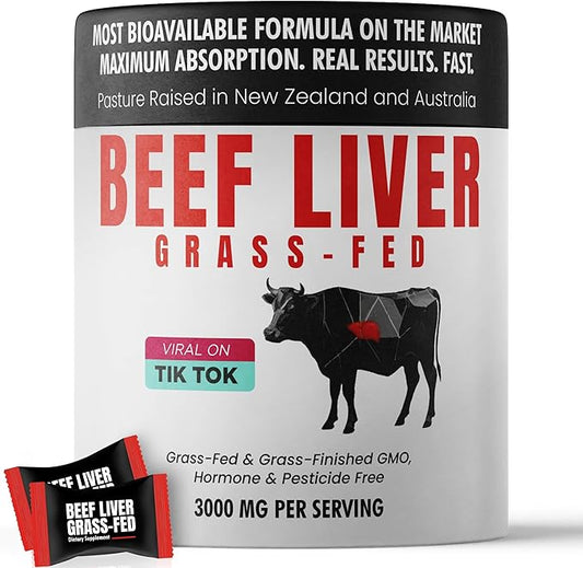 Beef Liver Supplement Grass Fed | Beef Organs Gummies for Women | Pasture Raised in New Zealand | High in Vitamin A B12 & Heme Iron | Non-GMO | Hormone & Pesticide Free | Tastes Delicious | 60 Gummies