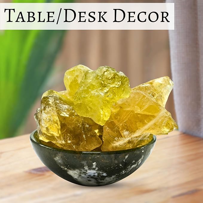 Amazing Gemstone 2 Pieces Lemon Quartz Raw Crystals and Healing Stones, Natural Rocks for Tumbling and DIY Raw Stones and Crystals