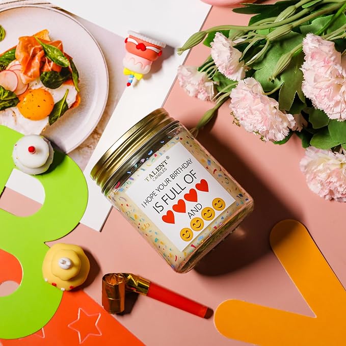 Happy Birthday Candle| Birthday Gifts for Women Girls Best Friend | Birthday Candles Gifts Ideas | Pear & White Jasmine Scented Candles