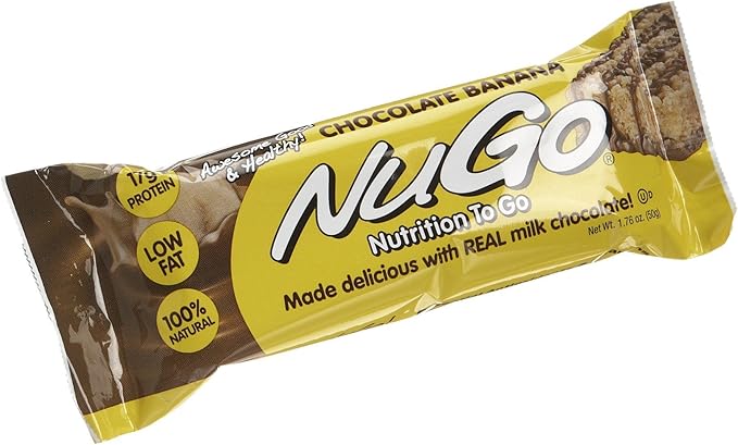 NuGo Protein Bar, Chocolate Banana, 13g Protein, Gluten Free, 15 Count