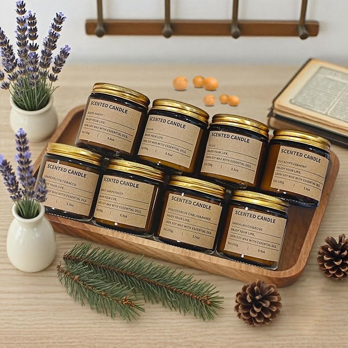 8 Pack Scented Candles Gift Set,Candle Gift for Women, Candle for Home Scented，Perfect Candles Gifts Set for Women, Mum Gifts, Birthdays, Weddings, Christmas, Yoga, Bath