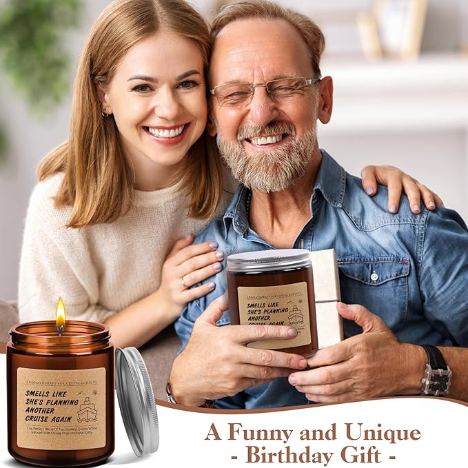 Funny Cruise Lover Travel Enthusiast Candle Gift for Women, Men - Bon Voyage Gift for Cruise Addict - Cruise Crew Appreciation, Birthday, Christmas, Retirement, Graduation Present