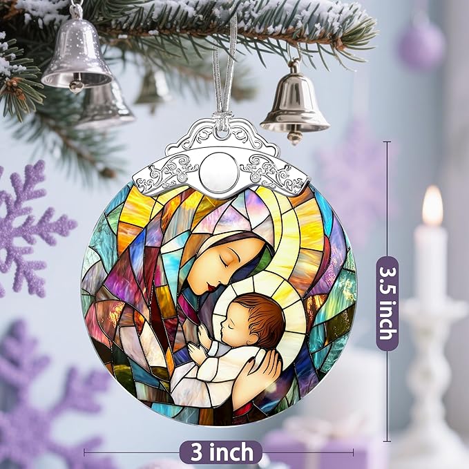 Christmas Ornaments, Religious Ornament, Christmas Tree Ornaments, Christian Xmas Decorations, Holiday Decorations, Christian Gifts, Religious Gifts - Baby Jesus and The Holy Mother Mary