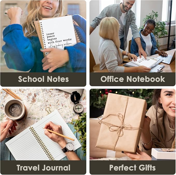 Funny Office Notebooks for Work, Funny Notebooks Gifts for Coworkers，Sarcastic Gifts, Work Journals for Men Women, Not My Problem Hardcover Spiral Notebook 5.5x8.3