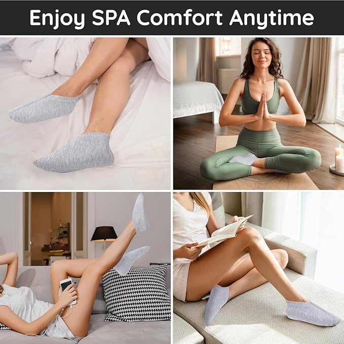 Segbeauty 12 Count Sleep Lotion Cotton Socks for Women, 6 Pairs Moisturizing Socks for Foot Care Cracked Heel Repair, Overnight Spa Dry Feet Care Kit for Women, Moisture Sleeping Sock for Dry Feet