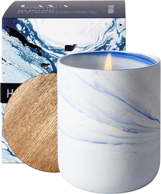 Hidden Label Scented Soy Candles, Large Candle 12oz Sea Salt Rose Ceramic Jar Lava Collection, Gorgeous Gifts for Birthday Thanksgiving Christmas