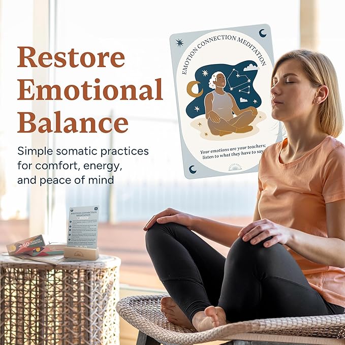 Better Days Somatic Therapy Exercises – 60 Techniques to Soothe Stress, Reconnect with Your Body, and Find Comfort – 3.5” x 5” Cards and Guidebook – Breathwork, Mindfulness, and Gentle Movements