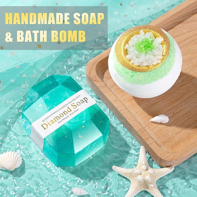 Birthday Gifts for Women, Self Care Get Well Soon Gift Baskets, Mothers Day Happy Birthday Gifts for Mom Her Friends Sister Wife Girlfriend, Ocean Relaxing Spa Care Package w/Blanket 40 OZ Tumbler