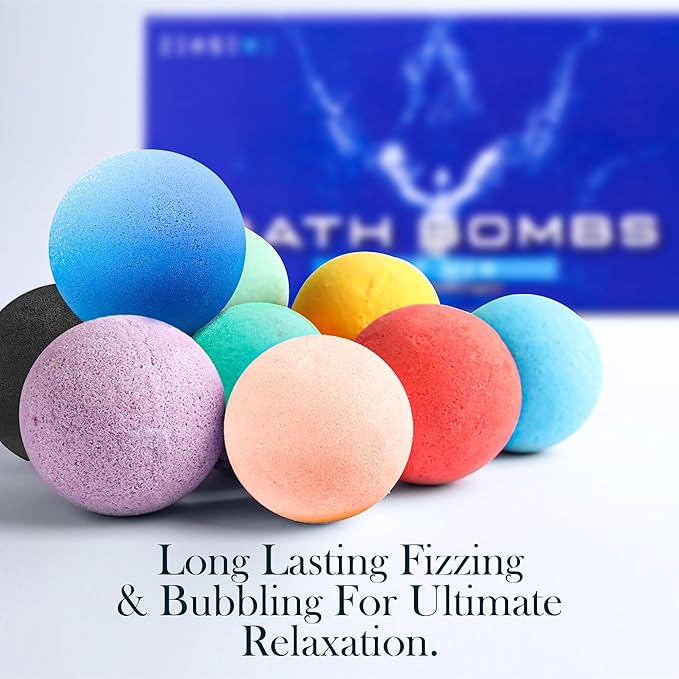 Bath Bombs for Men - Mens Relaxing Bath Bombs Gift Set - Organic with Masculine Scents for Him - 2.5 Oz Each - Gift Set of 8 Scented with Natural Essential Oils for Boyfriend, Husband or Father
