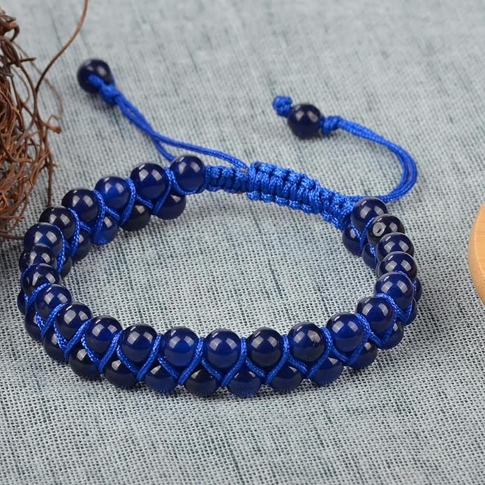 MASSIVE BEADS Double Layer Natural Chakra Healing Power Crystals Macrame Bracelet Yoga Stone Beads Gemstone Meditation Relax Anxiety Bangle for Unisex Women Men